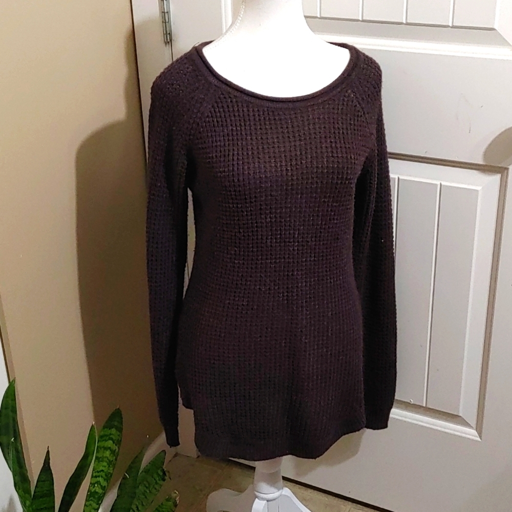 REVAMPED dark brown knit long sleeves sweater size L